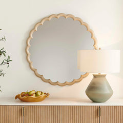 Cerrito Burnished Ivory Round Mirror - Ornate Home