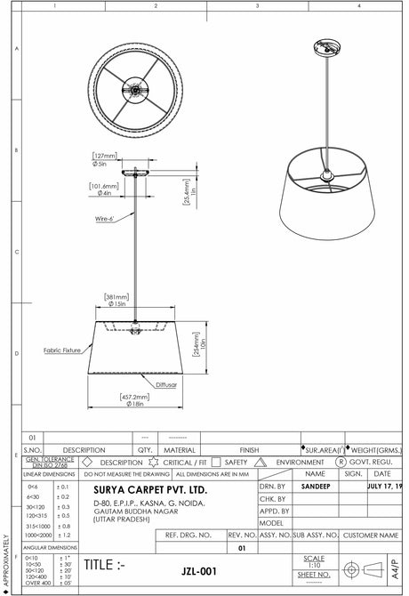 Ceyhan Ceiling Light - Clearance - Ornate Home