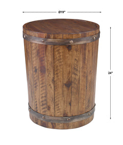 Ceylon Wine Barrel Side Table - Ornate Home