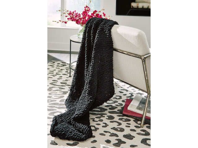 Chaddon Black Throw (Set of 3) - Ornate Home