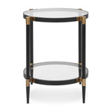 Chadid Black/Gold Round Glass Side Table - Ornate Home