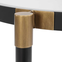 Chadid Black/Gold Round Glass Side Table - Ornate Home