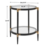 Chadid Black/Gold Round Glass Side Table - Ornate Home