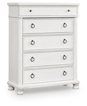 Chadworth Antique White Chest of Drawers - Ornate Home