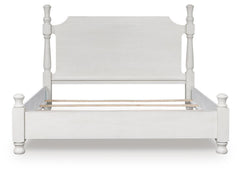Chadworth Antique White King Poster Bed - Ornate Home
