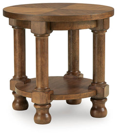 Chadworth Medium Brown Round End Table - Ornate Home