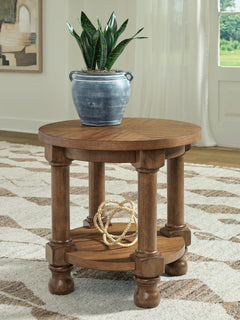 Chadworth Medium Brown Round End Table - Ornate Home
