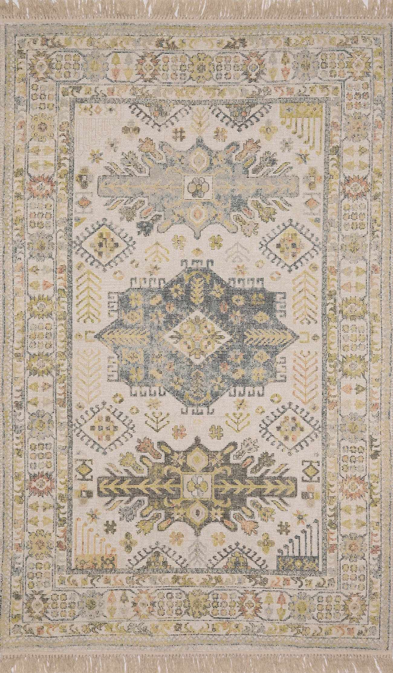 Chaela Ivory & Olive Area Rug - Ornate Home