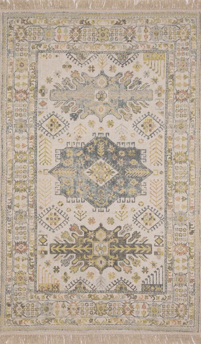 Chaela Ivory & Olive Area Rug - Ornate Home