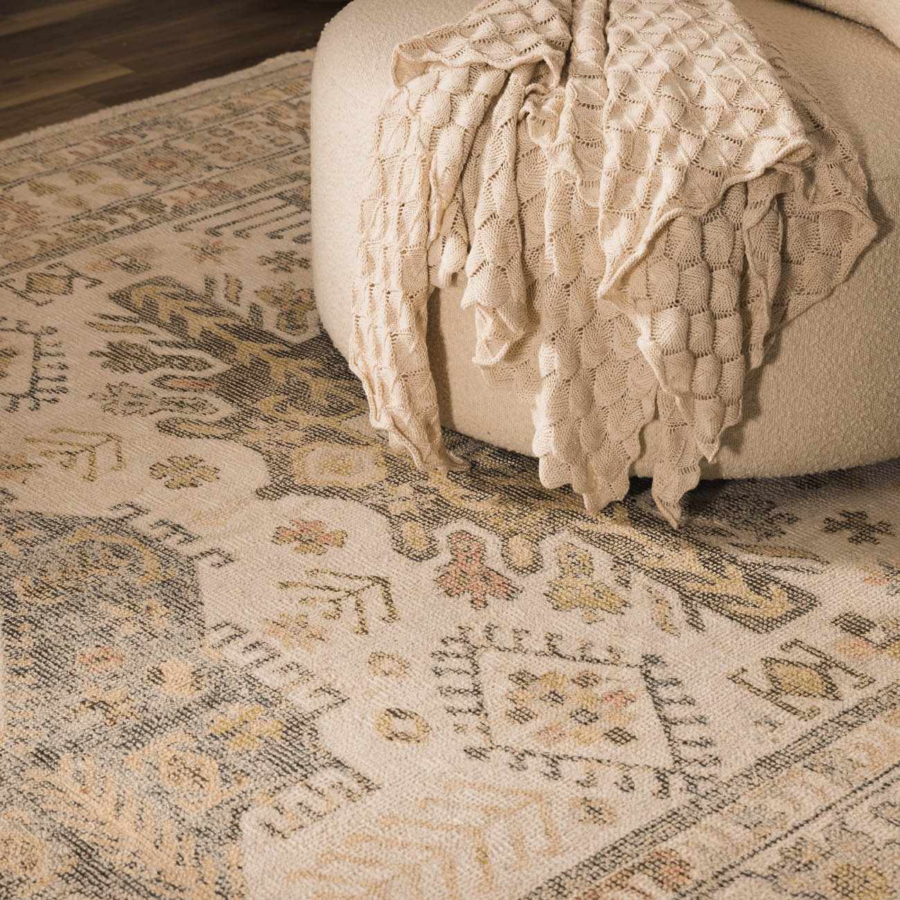 Chaela Ivory & Olive Area Rug - Ornate Home