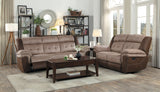 Chai Brown Double Reclining Sofa - Ornate Home