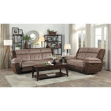 Chai Brown Double Reclining Sofa - Ornate Home