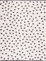 Chaia Dotted Black & White Plush Rug - Clearance - Ornate Home