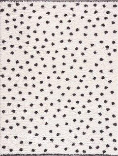 Chaia Dotted Black & White Plush Rug - Clearance - Ornate Home