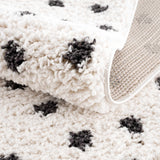 Chaia Dotted Black & White Plush Rug - Clearance - Ornate Home