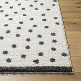 Chaia Dotted Black & White Plush Rug - Clearance - Ornate Home