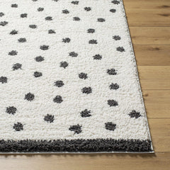 Chaia Dotted Black & White Plush Rug - Clearance - Ornate Home