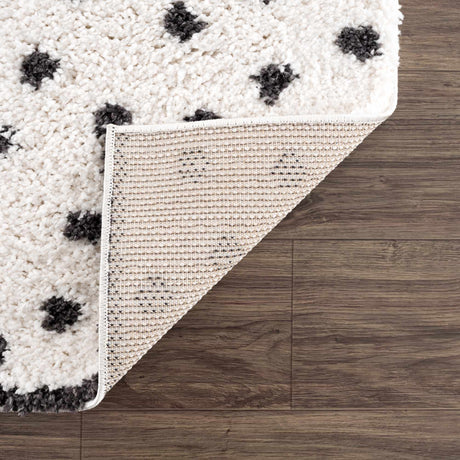 Chaia Dotted Black & White Plush Rug - Ornate Home