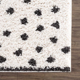 Chaia Dotted Black & White Plush Rug - Ornate Home