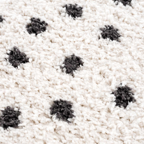 Chaia Dotted Black & White Plush Rug - Ornate Home