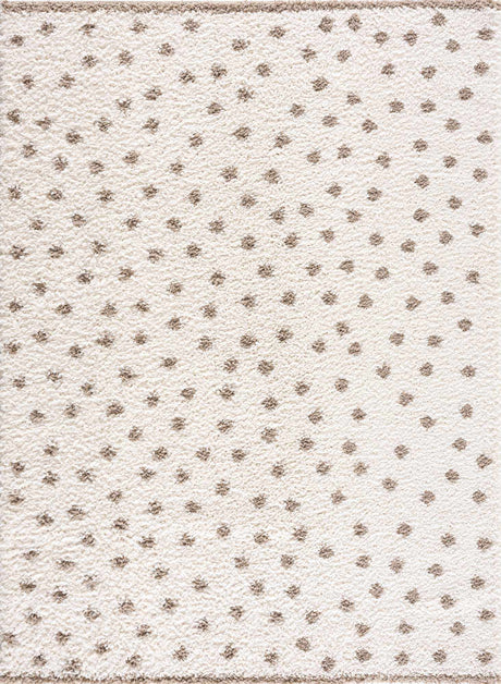 Chaia Dotted Cream & Brown Plush Rug - Ornate Home