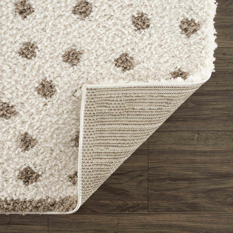 Chaia Dotted Cream & Brown Plush Rug - Ornate Home