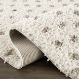 Chaia Dotted Cream & Brown Plush Rug - Ornate Home