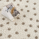 Chaia Dotted Cream & Brown Plush Rug - Ornate Home