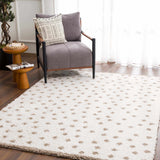 Chaia Dotted Cream & Brown Plush Rug - Ornate Home