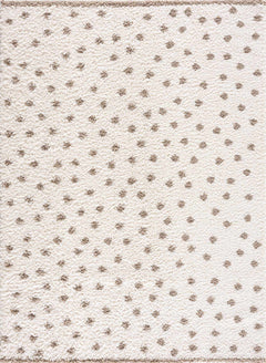 Chaia Dotted Cream & Brown Plush Rug - Ornate Home