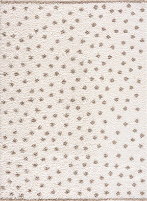 Chaia Dotted Cream & Brown Plush Rug - Ornate Home