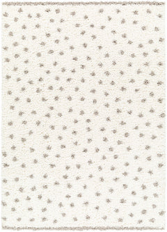 Chaia Dotted Cream & Gray Plush Area Rug - Clearance - Ornate Home