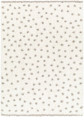 Chaia Dotted Cream & Gray Plush Area Rug - Clearance - Ornate Home