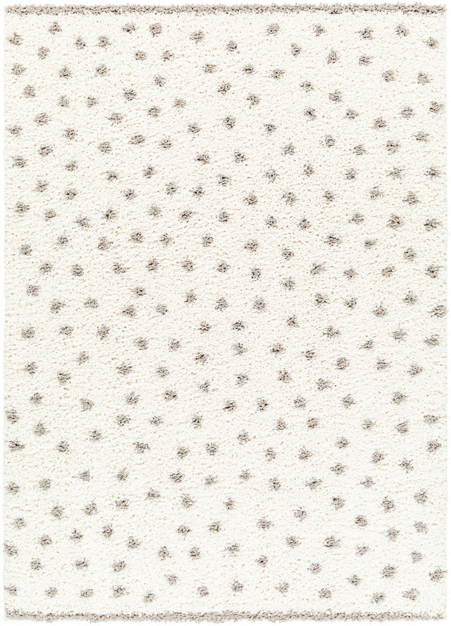 Chaia Dotted Cream & Gray Plush Area Rug - Clearance - Ornate Home