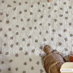 Chaia Dotted Cream & Gray Plush Area Rug - Clearance - Ornate Home