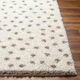 Chaia Dotted Cream & Gray Plush Area Rug - Clearance - Ornate Home