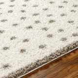 Chaia Dotted Cream & Gray Plush Area Rug - Clearance - Ornate Home