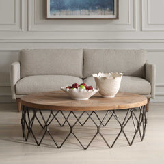 Chain Reaction Brown Wooden Coffee Table - Ornate Home