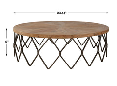Chain Reaction Brown Wooden Coffee Table - Ornate Home