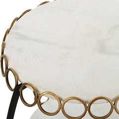Chainlink White Marble Side Table - Ornate Home