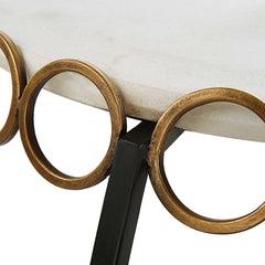 Chainlink White Marble Side Table - Ornate Home