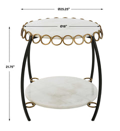 Chainlink White Marble Side Table - Ornate Home