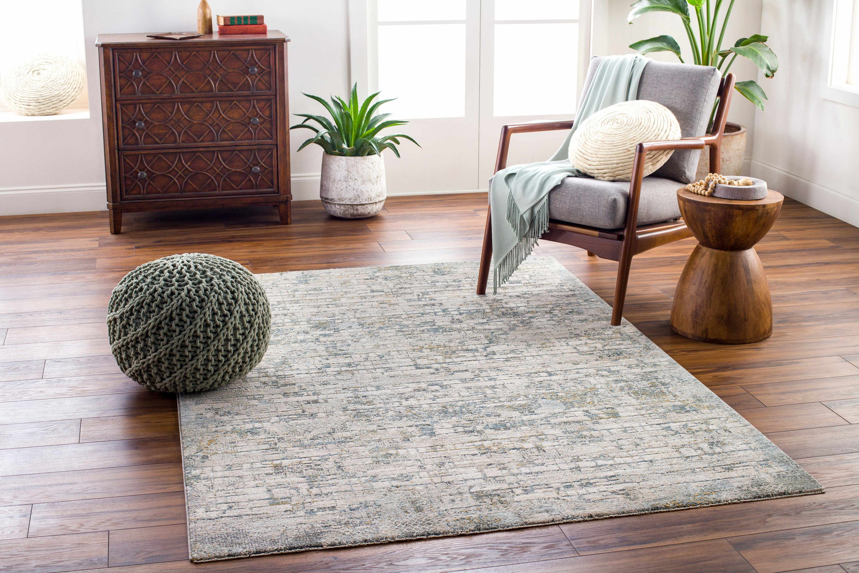 Chaka Textured Rug with Fringes - Ornate Home