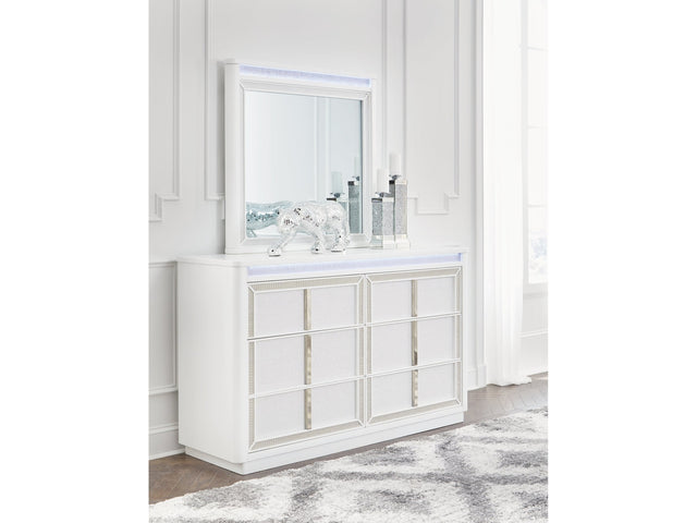 Chalanna White Dresser and Mirror - Ornate Home