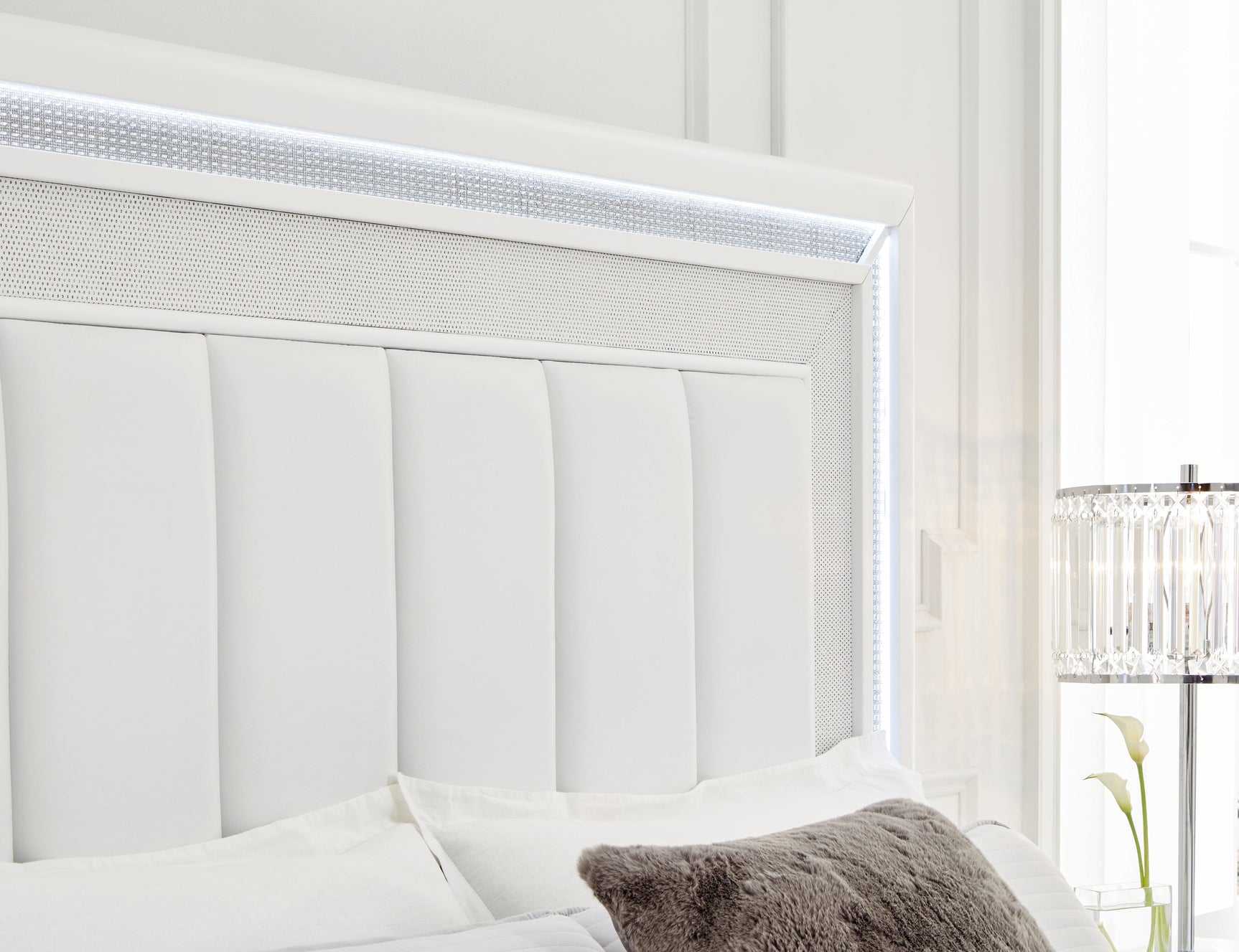 Chalanna White King Upholstered Storage Bed (Online Special Price) - Ornate Home