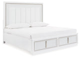 Chalanna White King Upholstered Storage Bed (Online Special Price) - Ornate Home