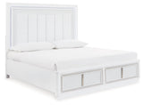 Chalanna White King Upholstered Storage Bed (Online Special Price) - Ornate Home