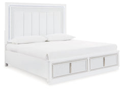 Chalanna White King Upholstered Storage Bed - Ornate Home