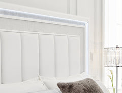 Chalanna White King Upholstered Storage Bed - Ornate Home