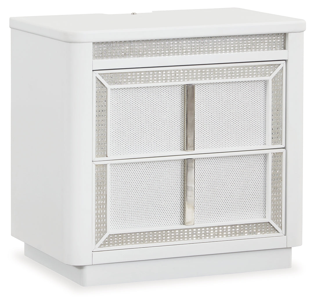 Chalanna White Queen Panel Storage Bedroom Set with Nightstand (Online Special Price) - Ornate Home